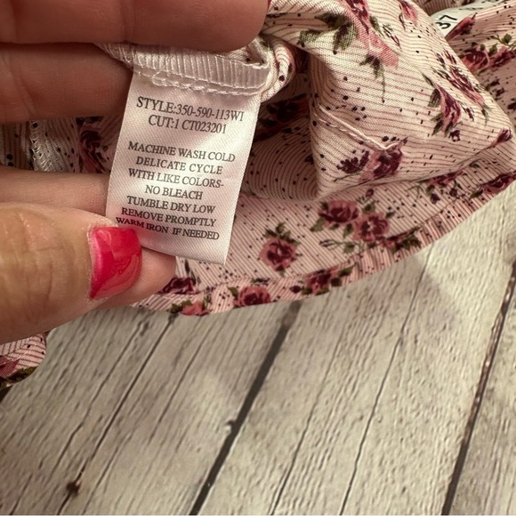 roper boho western Floral Button-Up Women's Top sz large 100% Cotton - Picture 10 of 10